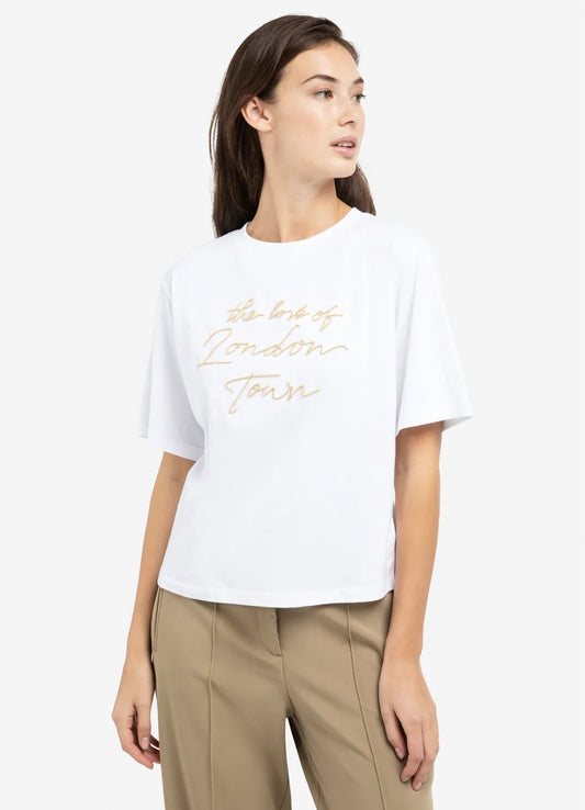 Short Sleeve T-Shirt With Floc : Reed Yellow Dessin 309151