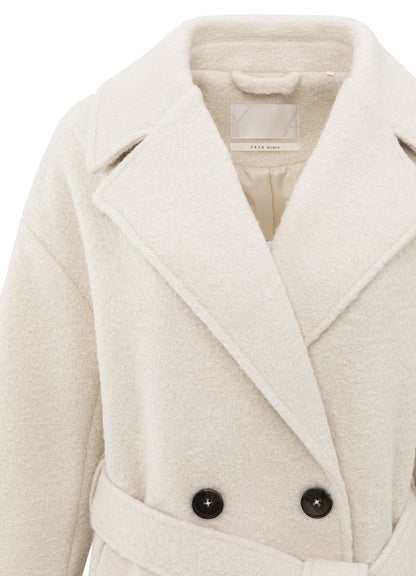 Woven Boucle Long Length Overs : Chalk White 99005