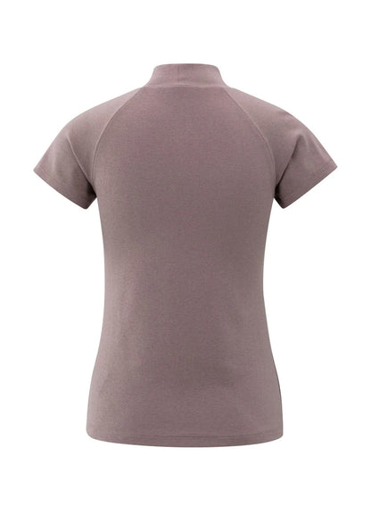 Jersey High Neck Top With Raglan Sleeves : Ephemera Purple