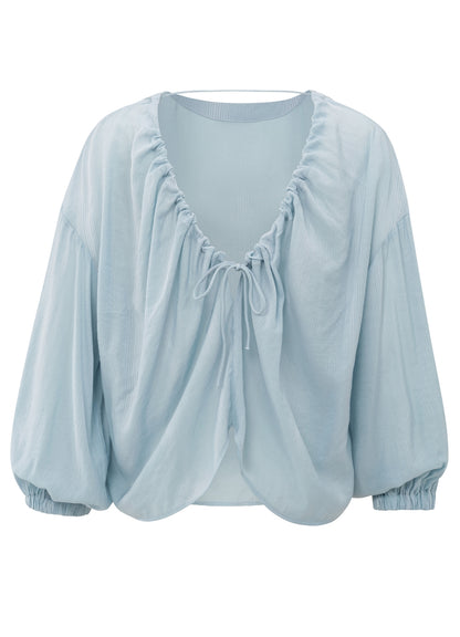 Crinkle Top With Low Back : Baby Blue 99992