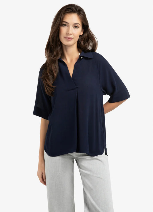 Short Sleeve Raglan Top With P : Navy Blazer Blue 93923