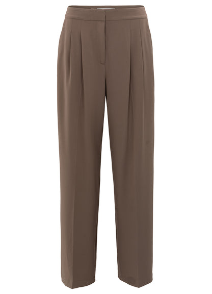 Woven Wide Leg Trousers : Greyish Brown 99948