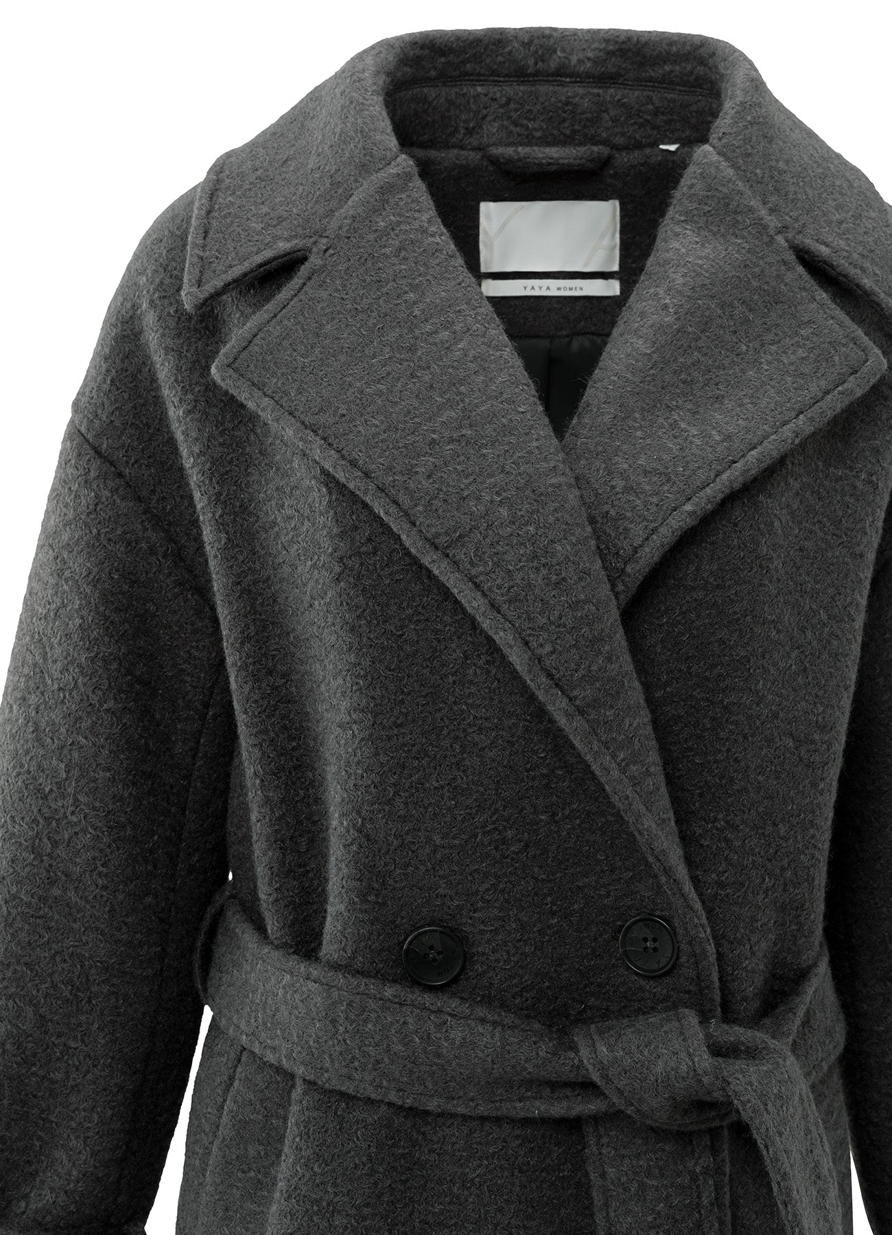 Woven Boucle Long Length Overs : Anthracite Melange 99020