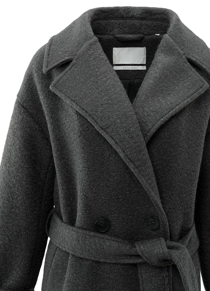 Woven Boucle Long Length Overs : Anthracite Melange 99020