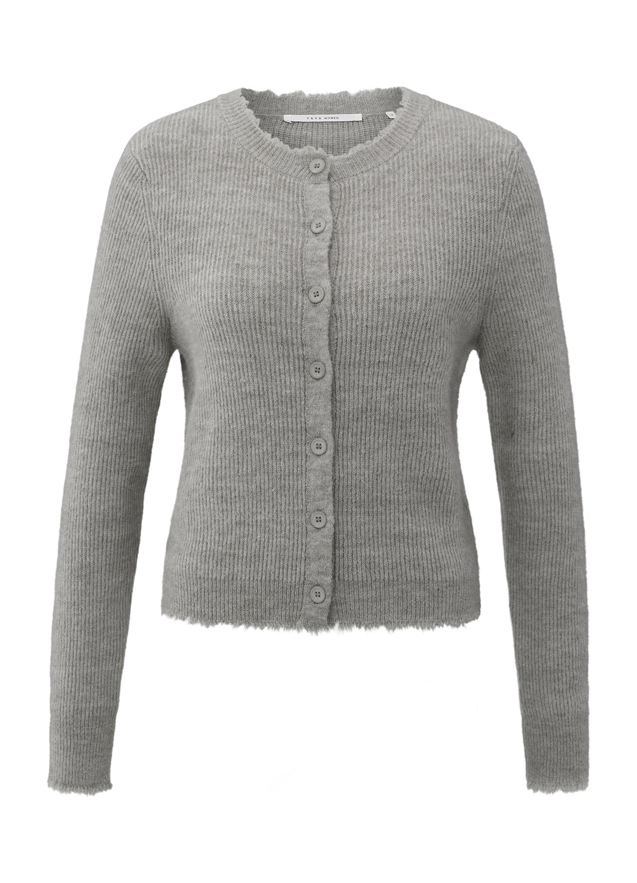 Cardigan In Melange Yarn : Taupe Grey Melange 00001