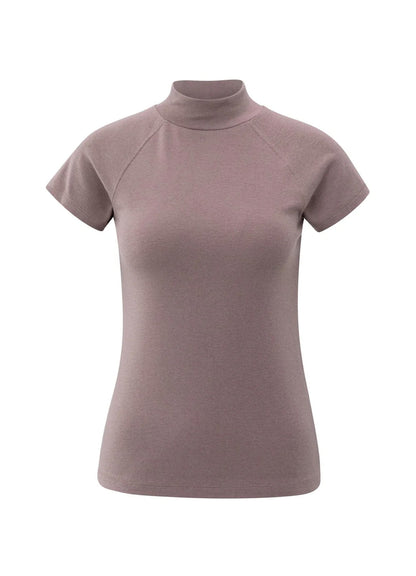 Jersey High Neck Top With Raglan Sleeves : Ephemera Purple