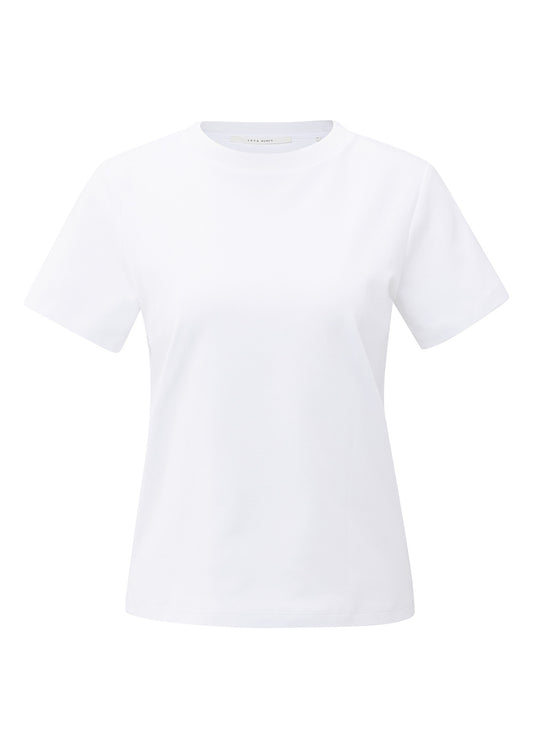 T-Shirt With Stitch Details : Pure White 00000