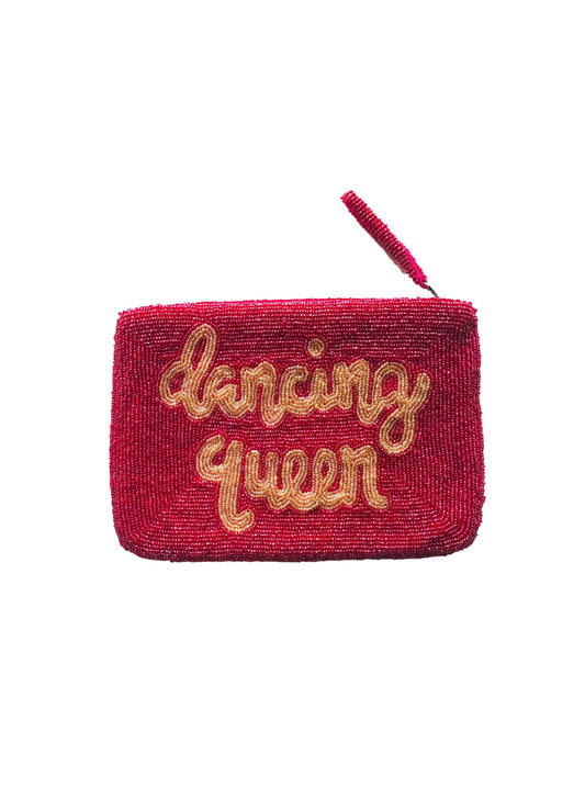 Clutch Bag : Raspberry/Gold