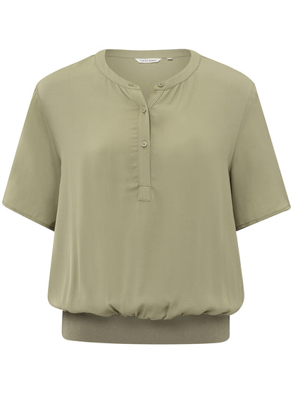 Woven Polo With Rib Waistband : Soft Green 99980