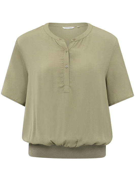 Woven Polo With Rib Waistband : Soft Green 99980