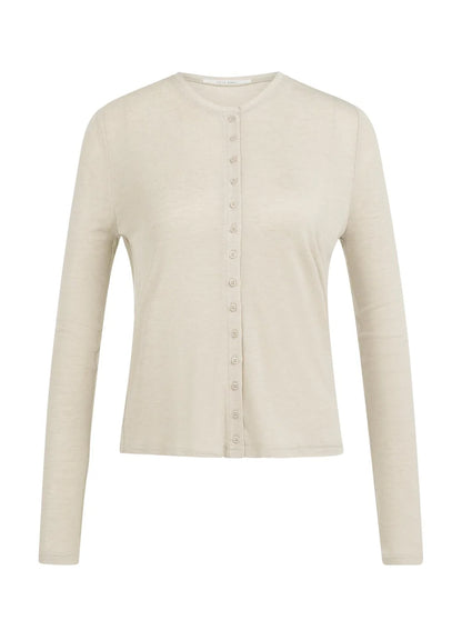 Jersey Cardigan With Small But : Slate Grey Melange 990552