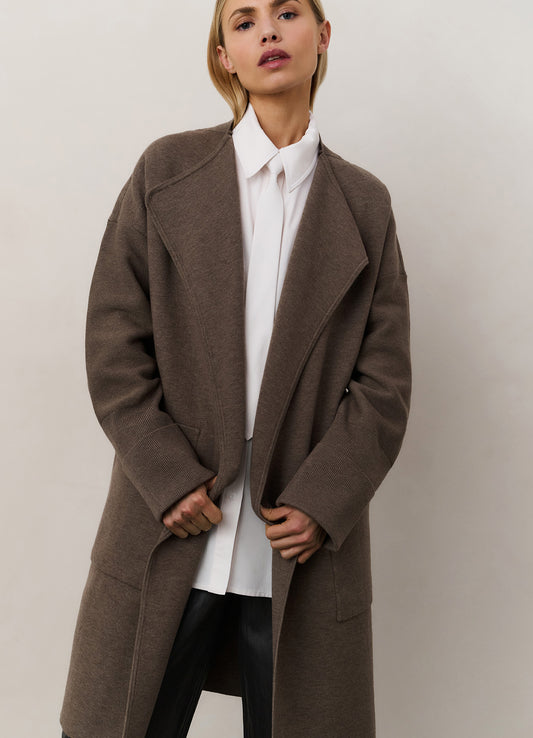 Faux Leather Carrot Fit Trouse : Anthracite Brown 99029