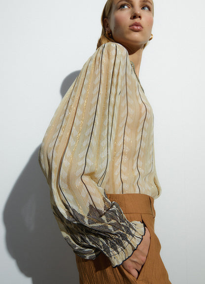 Blouse : Beige-7