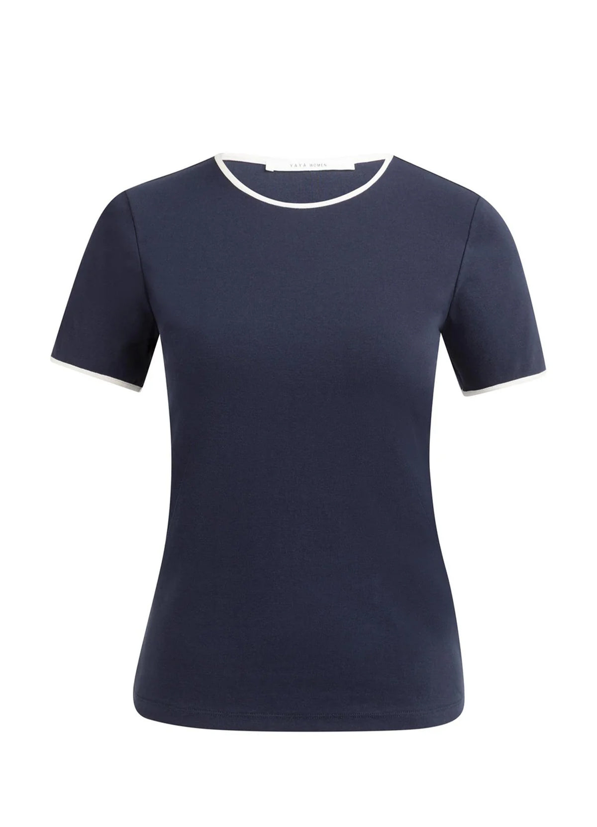 T-Shirt With Contrast Binding : Navy Blazer Blue 93923