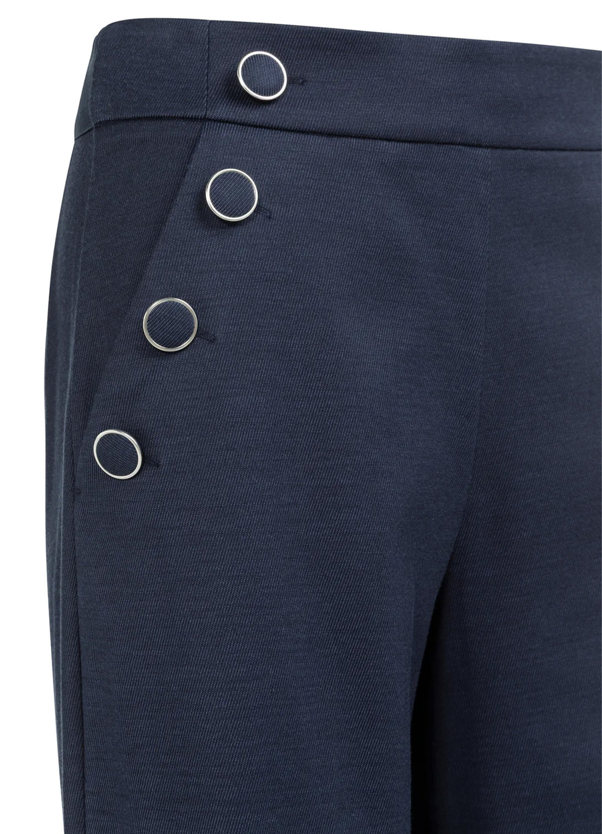 High Waist Wide Leg Trousers W : Navy Blazer Blue 93923