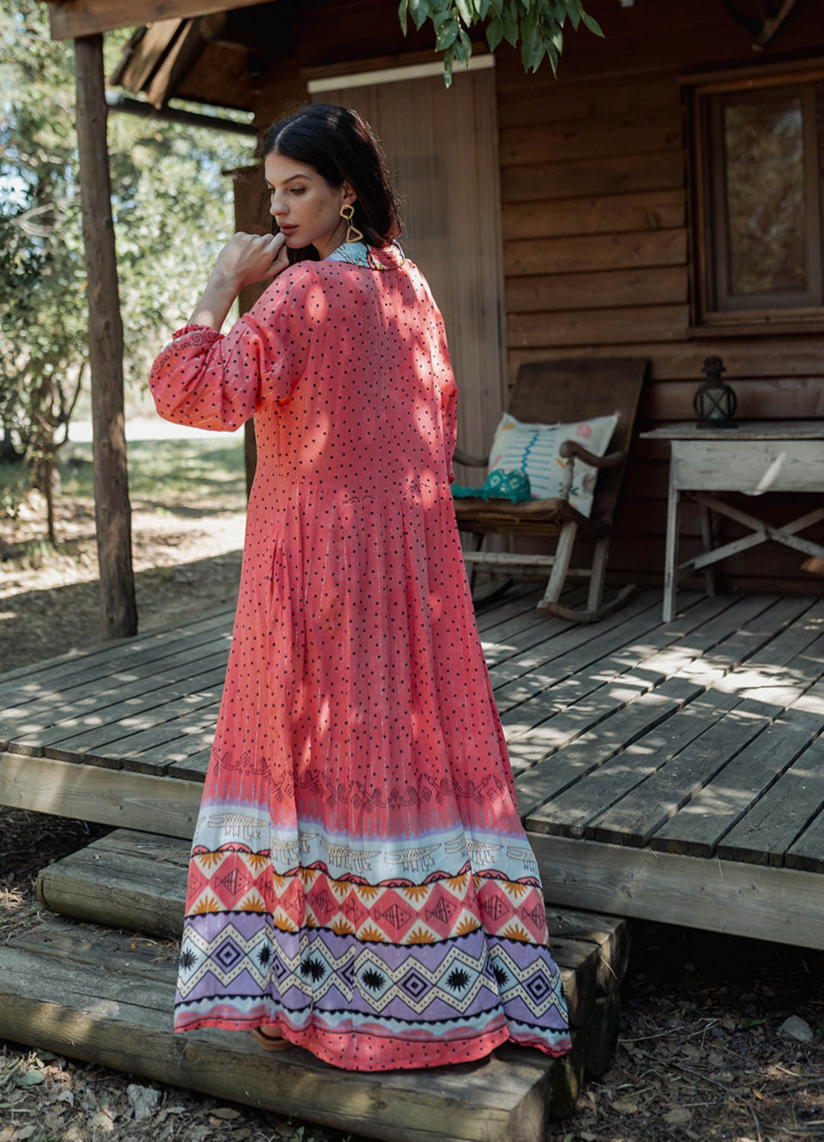 Long Sleeves Long Dress : Red