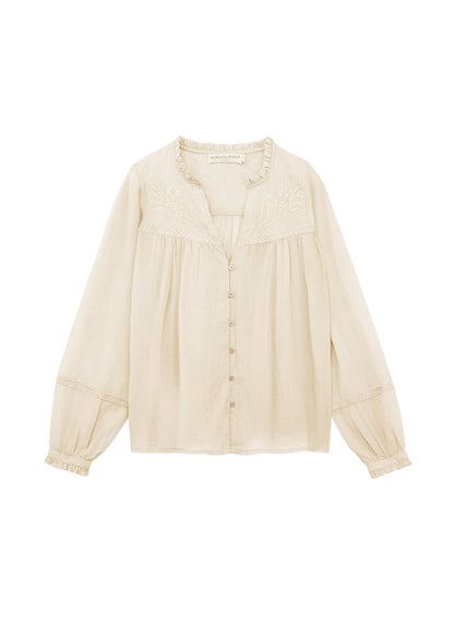 Blouse : 13-Beige