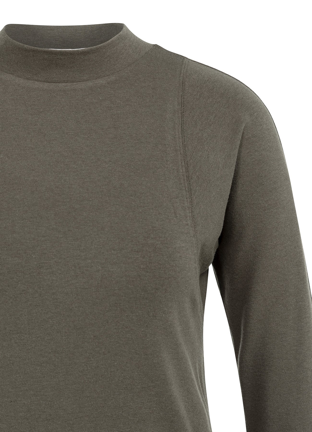Long Sleeve Mock Neck Top : Brown 99017