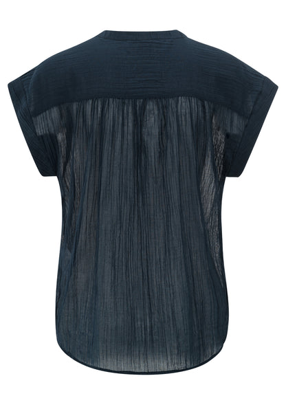 Flowy Polo Top : Total Eclipse Blue 94010