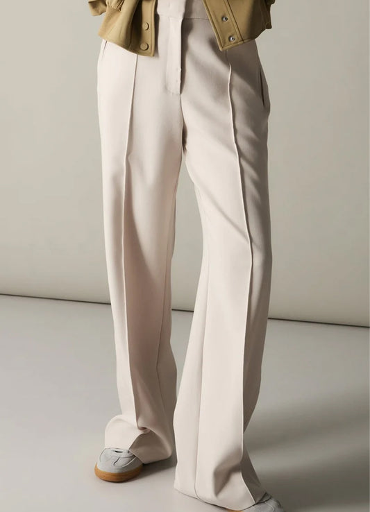 Woven Wide Leg Trousers With C : Kit Beige 99044