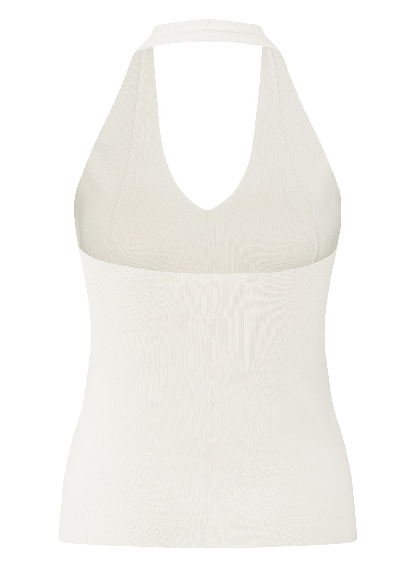 Knitted Fitted Halter Top : Off White 99995