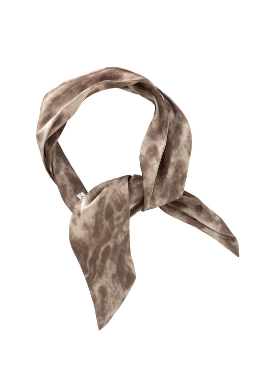 Off Beat Aninal Satin Scarf : Capers Brownish Green Dessin 808201
