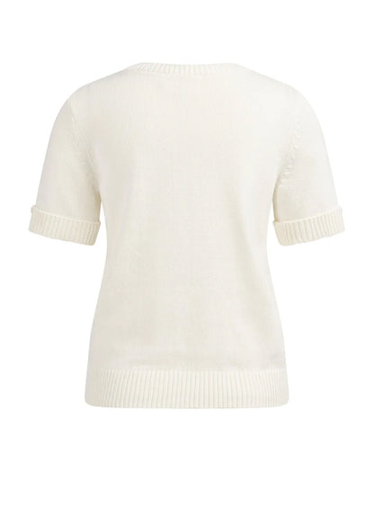 Knitted Sweater Roll Up Short : Ecru 99053