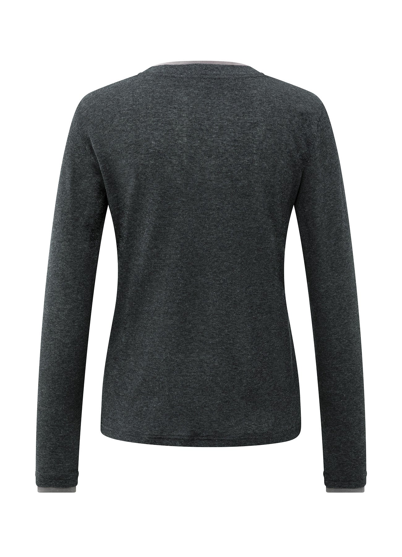 Long Sleeve Top With Suedine B : Anthracite Melange 99020