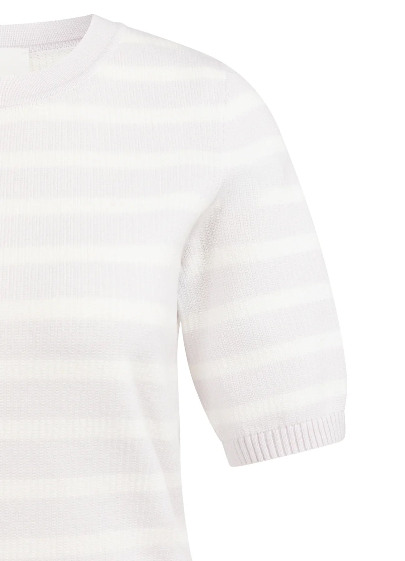 Textured Stripe Short Sleeve S : Gray Lilac Dessin 338041