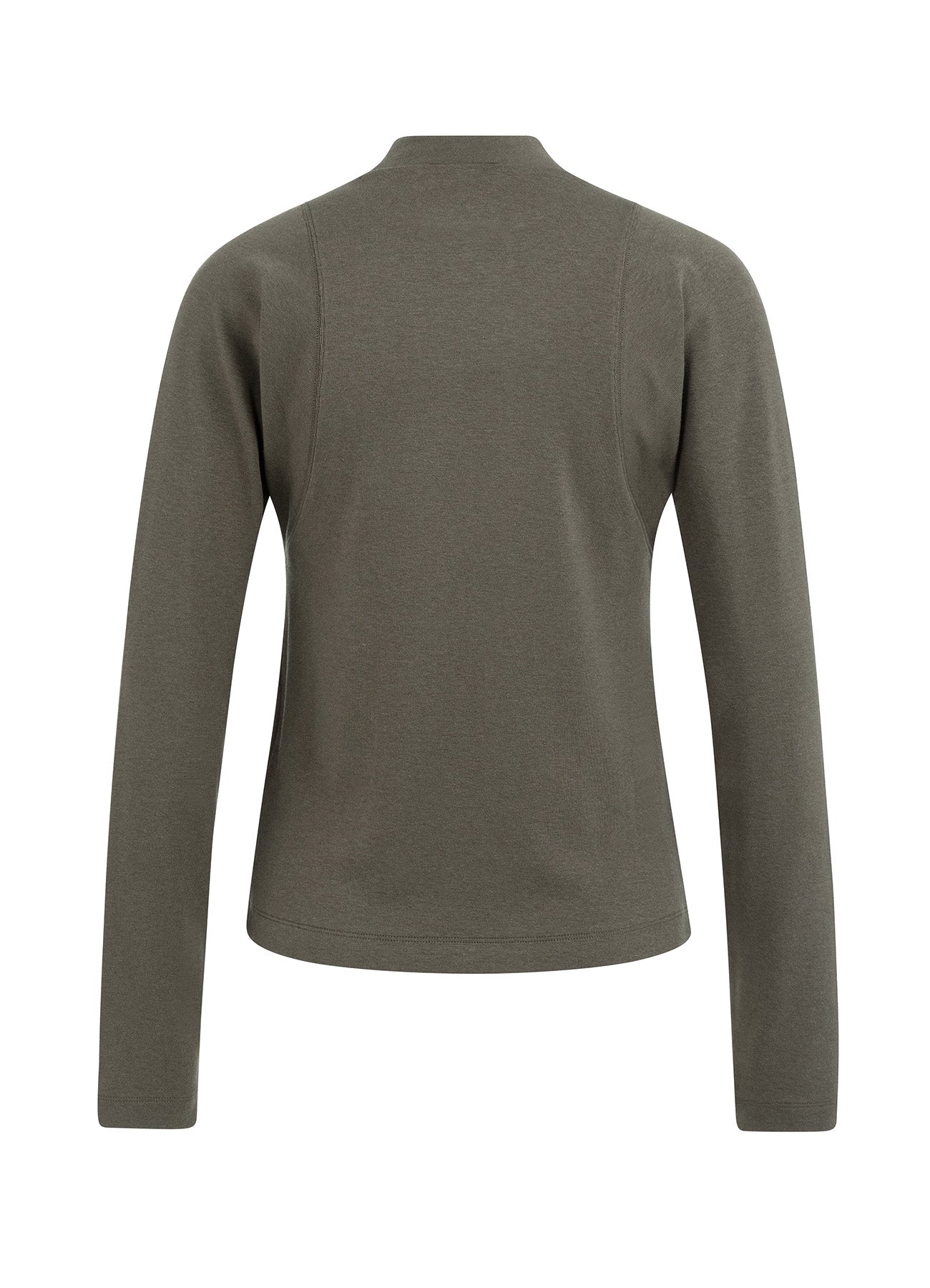 Long Sleeve Mock Neck Top : Brown 99017