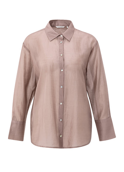 Sheer Blouse With Back Slit : Blush Pink 99016