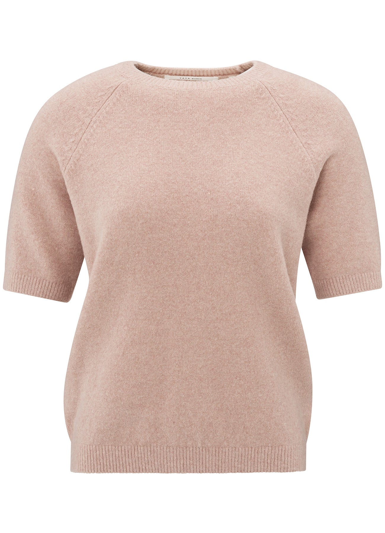 Raglan Short Sleeve Sweater : Dusty Pink Melange 999782