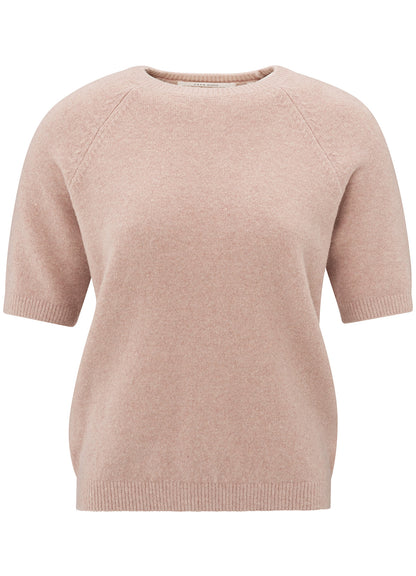 Raglan Short Sleeve Sweater : Dusty Pink Melange 999782