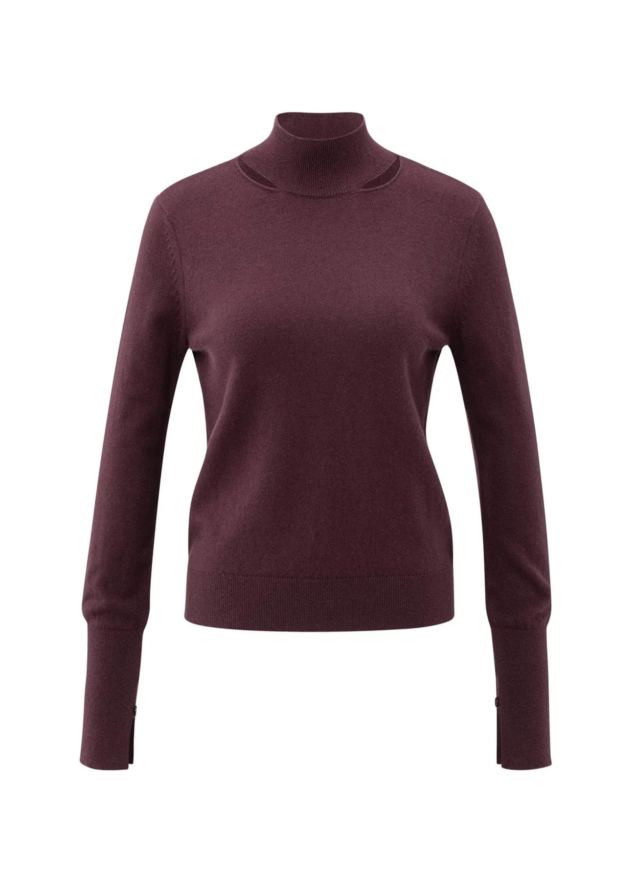 Sweater With Open Parts At Neckline : Fudge Purple 803072