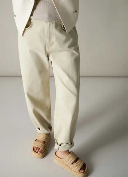 Barrel Colored Denim W. Back S : Sandstone Beige 99046