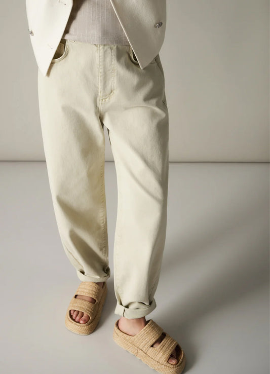 Barrel Colored Denim W. Back S : Sandstone Beige 99046