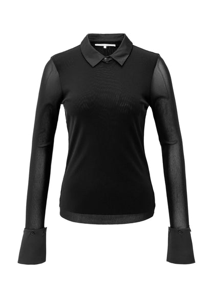Mesh Top With Removable Cuffs And Collar : Black