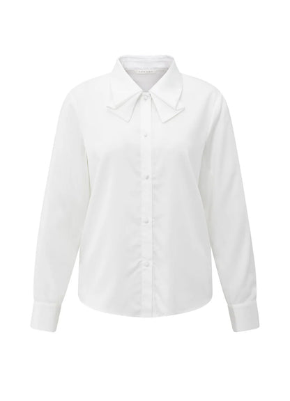 Blouse With Bow Collar : Pure White 715041