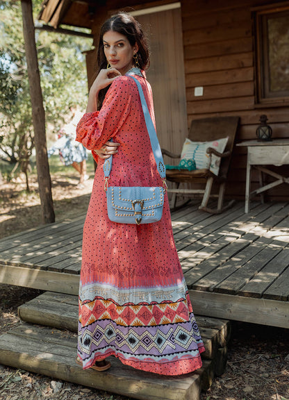 Long Sleeves Long Dress : Red