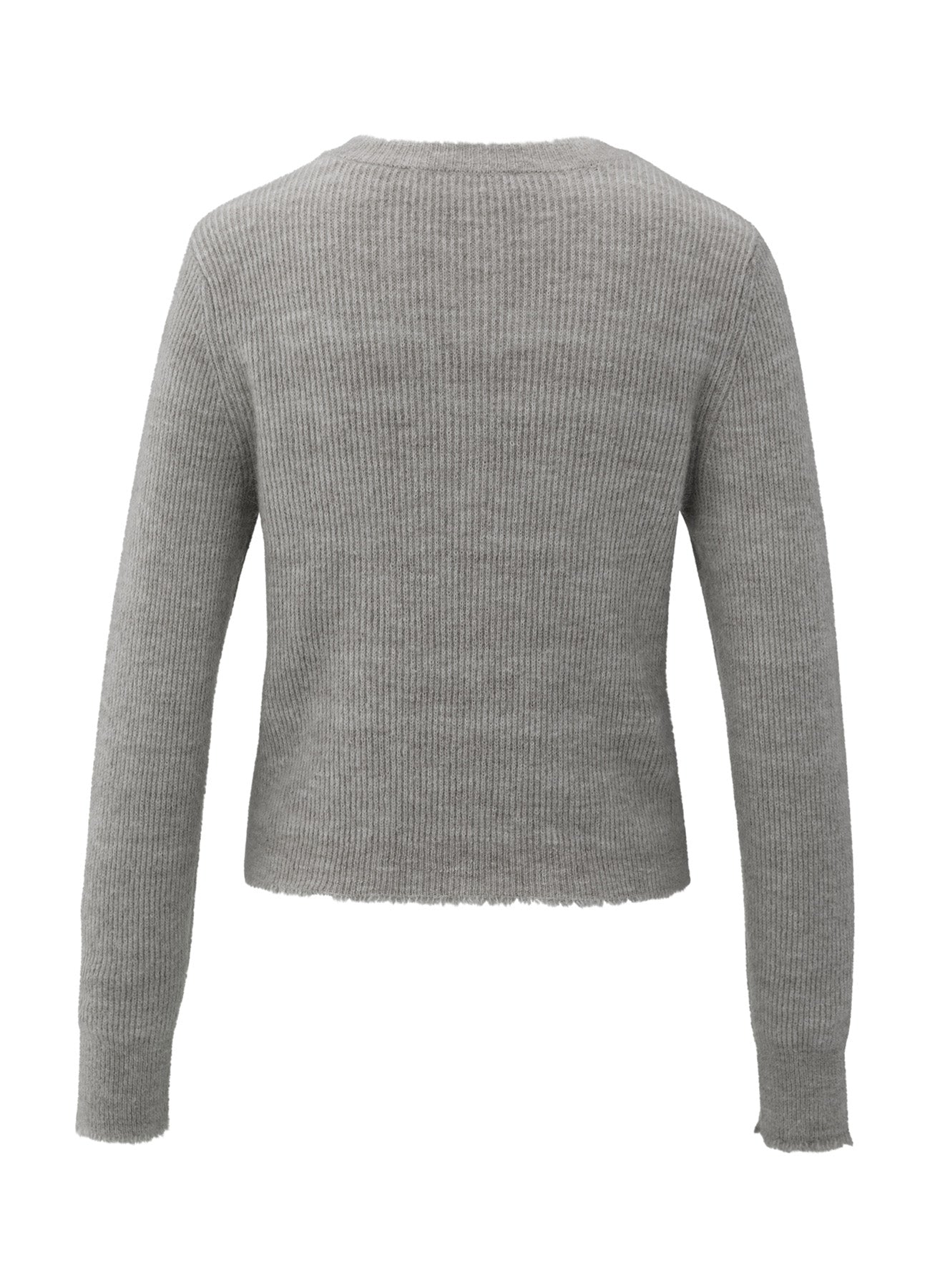 Cardigan In Melange Yarn : Taupe Grey Melange 00001