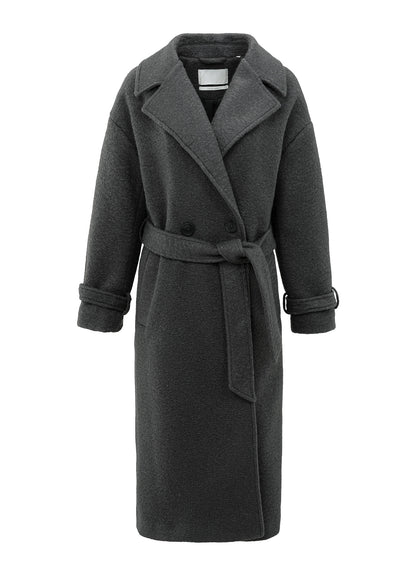 Woven Boucle Long Length Overs : Anthracite Melange 99020