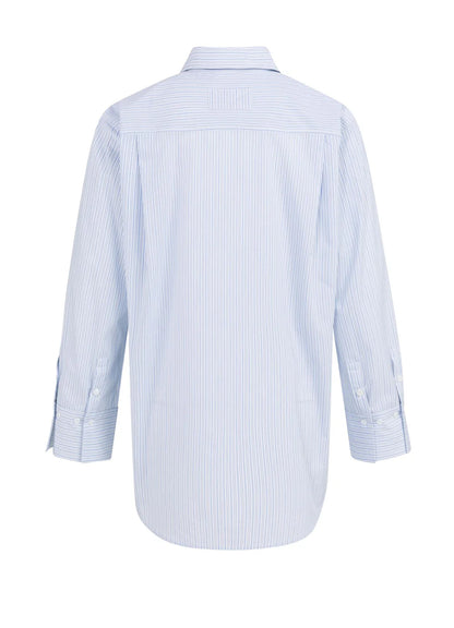 Striped Boyfriend Shirt With A : Ice Blue Dessin 990481