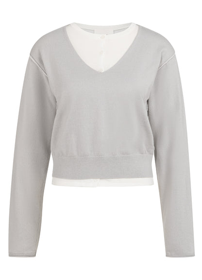 Fake Double Layer In Contrast : Vapor Blue Grey Dessin 442031