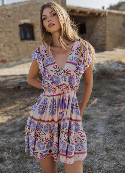 Short Ruffle Dress : Multicolor