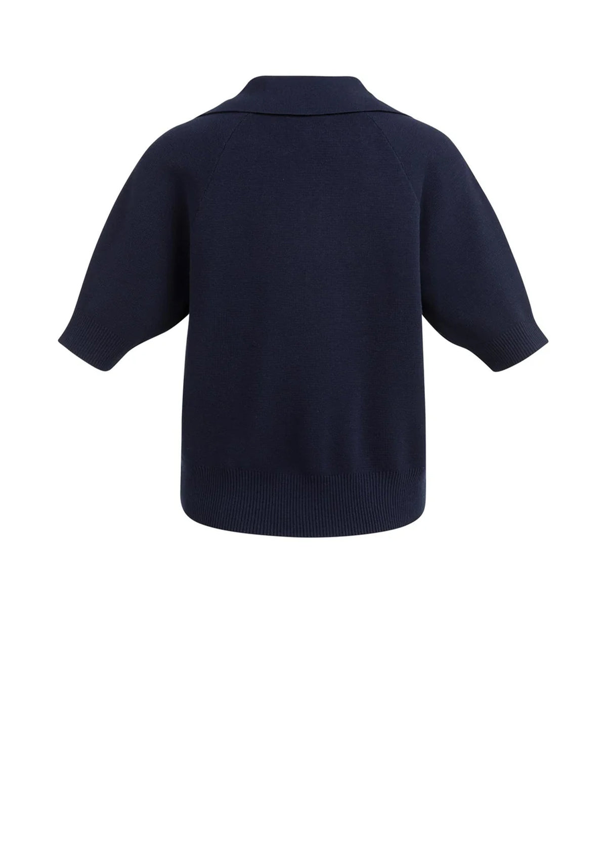 Short Sleeve Sweater With Coll : Navy Blazer Blue 93923