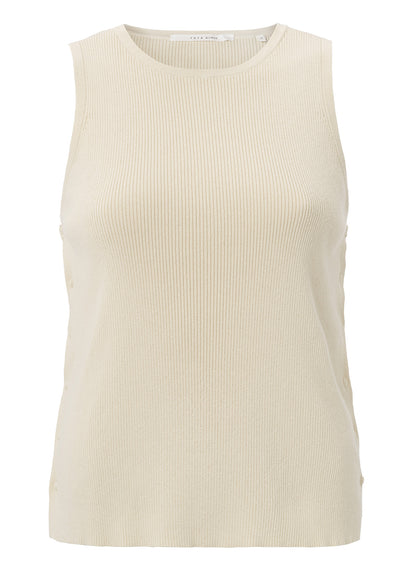 Sleeveless Top With Buttons At Sides : Summer Sand 20908