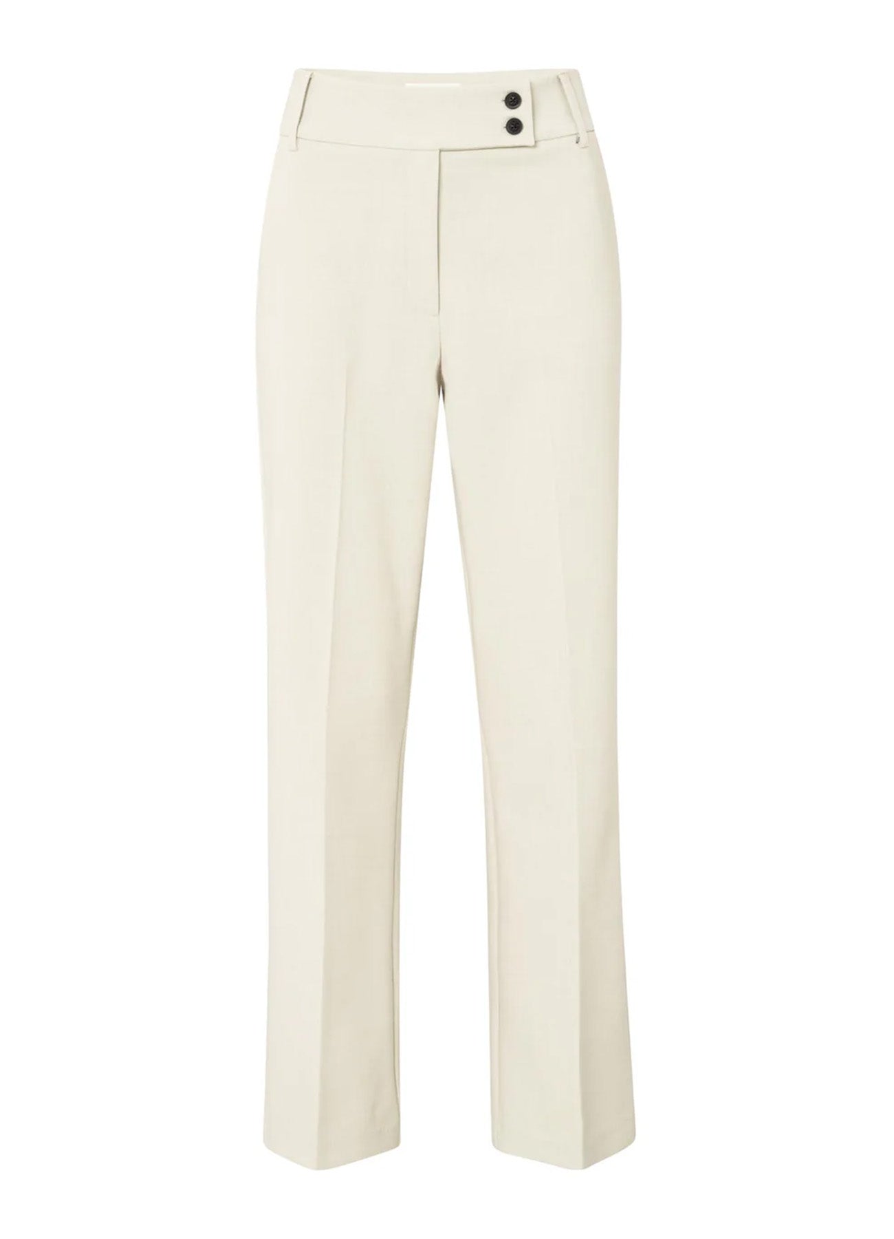 Woven Straight Fit Trousers With Fancy Waistband : Cloud Grey Melange 61509