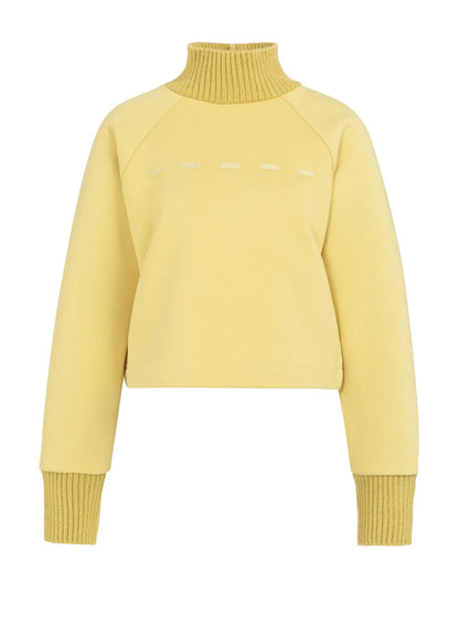 Sweatshirt With Knitted Collar And Cuffs : Dried Moss Green 40626