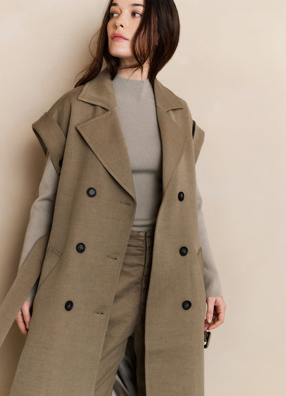 High Neckline Duo Color Sweate : Brownish Grey Dessin 990181