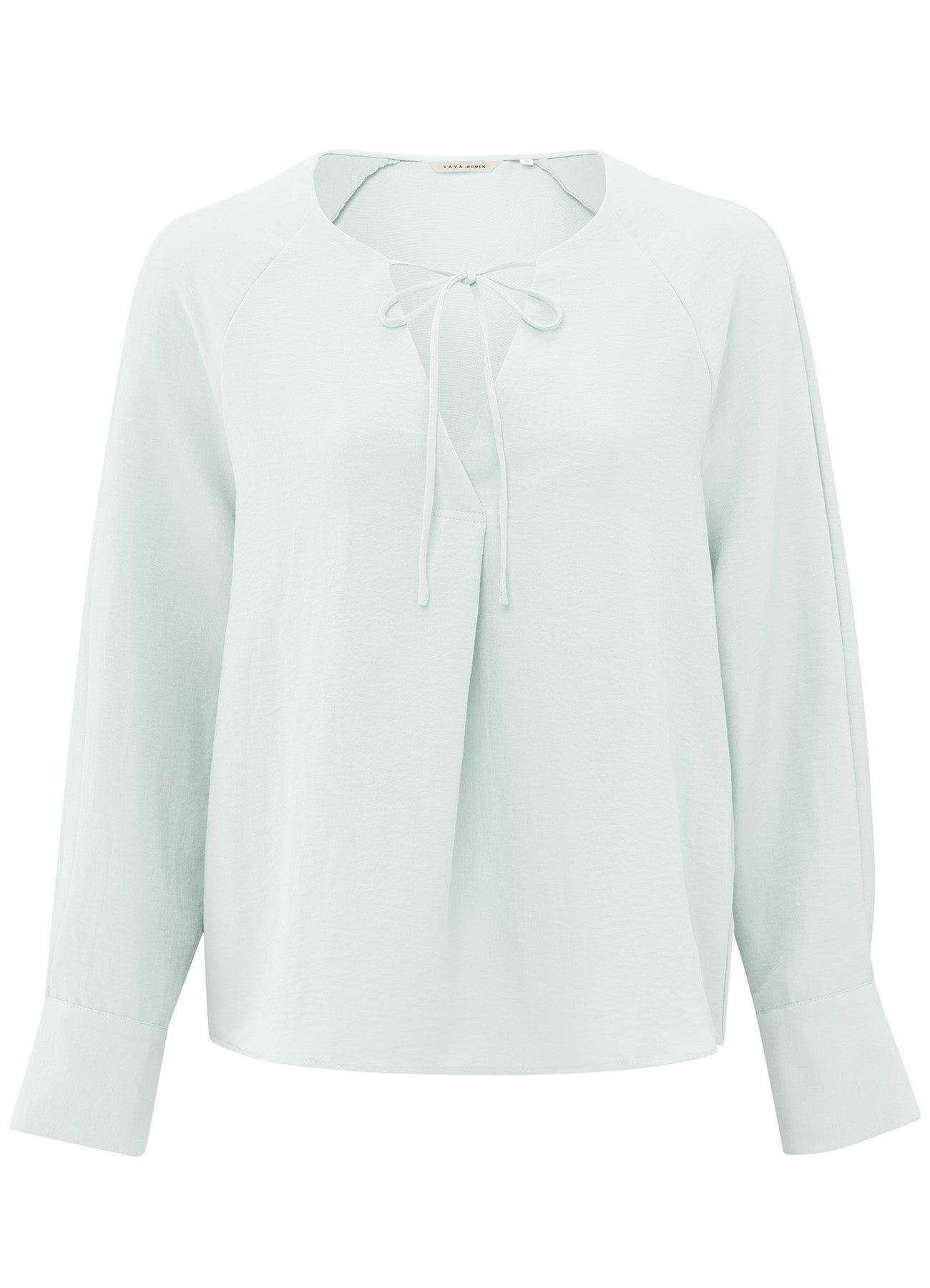 Shiny V-Neck Top : Barely Blue 24306